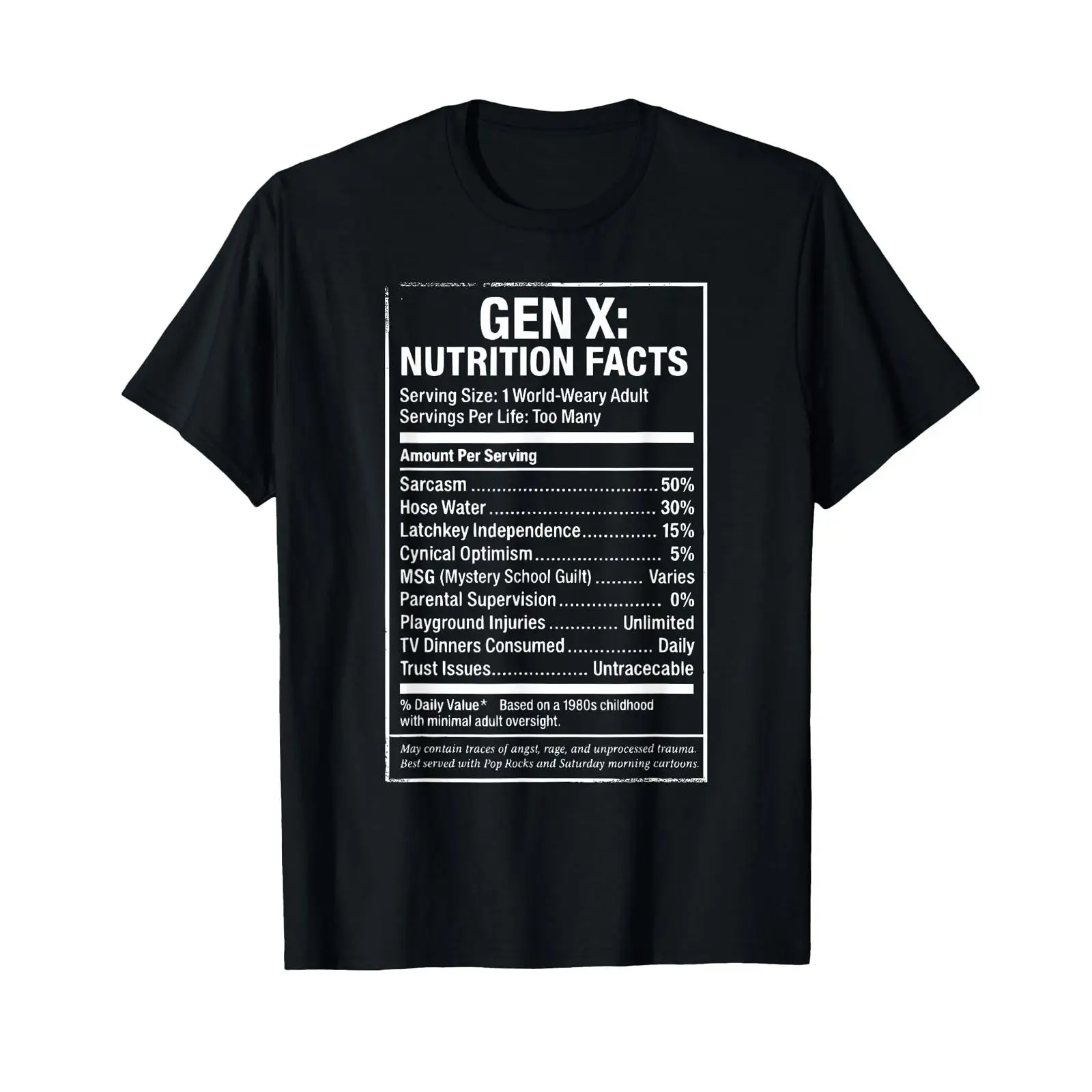 X Nutrition - Gen X Nutrition Facts 80s Latchkey