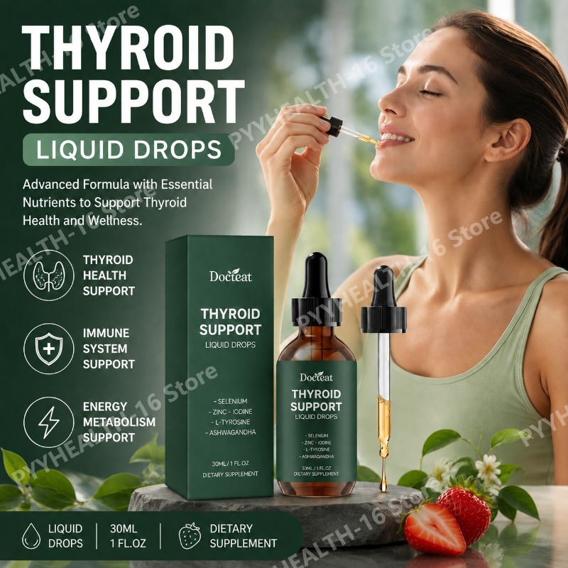 Iodine Drops Supplement - Docteat Thyroid Support Liquid Drops with