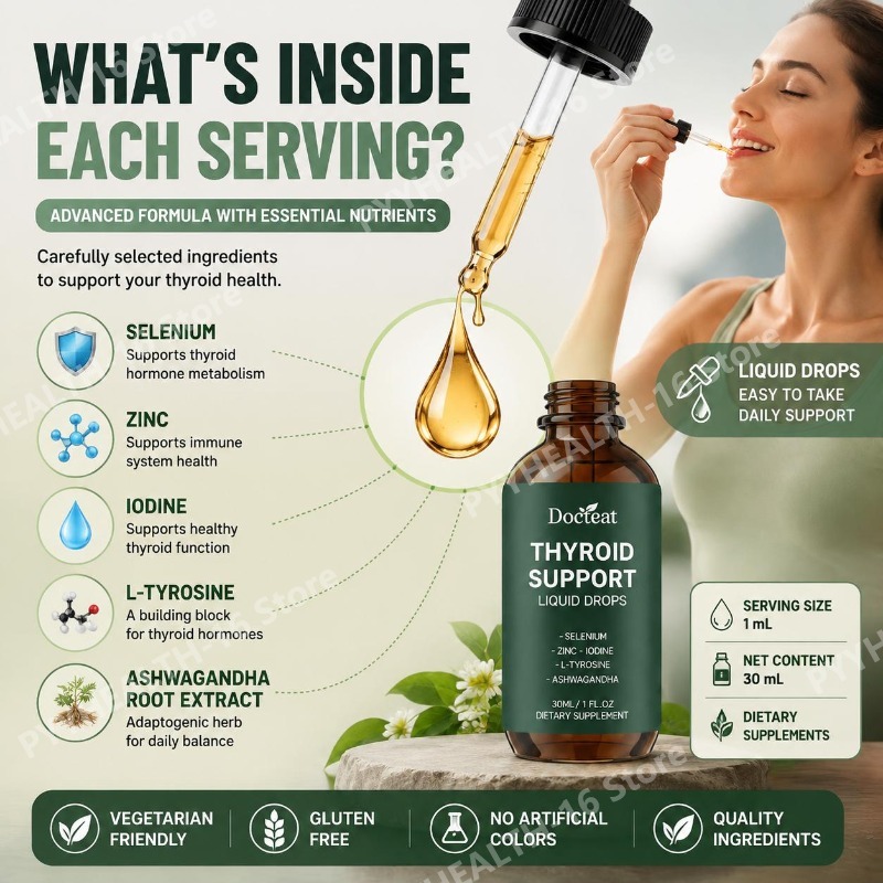 Docteat Thyroid Support Liquid - огляд і ціна Iodine Drops Supplement